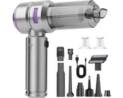 Handstofzuiger - Draagbare Blusser - Auto en Huis - Vier Functies - 22000 Pa - Zilver Lilac
