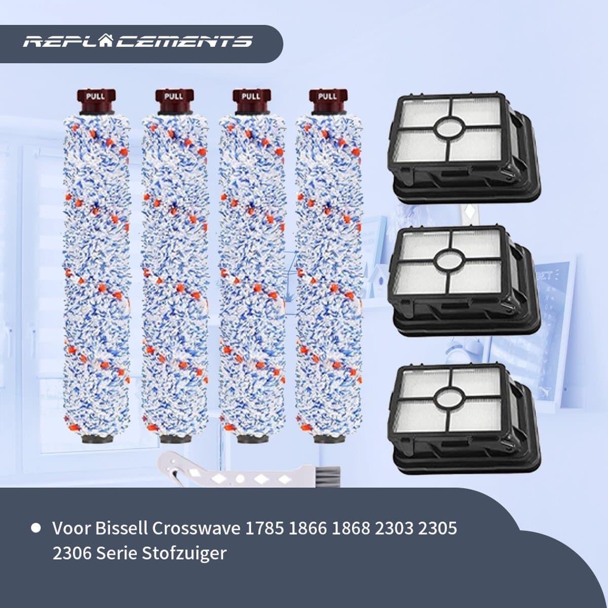 Replacements® Onderdelen geschikt voor Bissell Crosswave en Cordless - NIET voor de Cordless Max en X7 - 8-delig — afbeelding 1