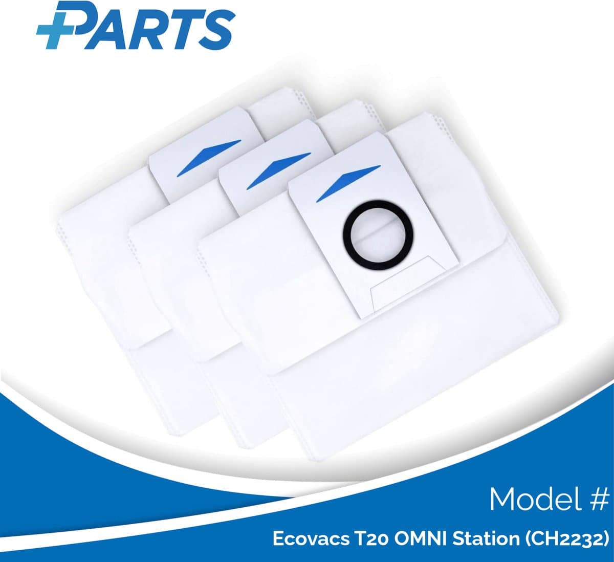 Ecovacs T20 OMNI Station (CH2232) Stofzakken (3 Stuks, Plus.Parts® alternatief voor D-DB03-0003) — afbeelding 1