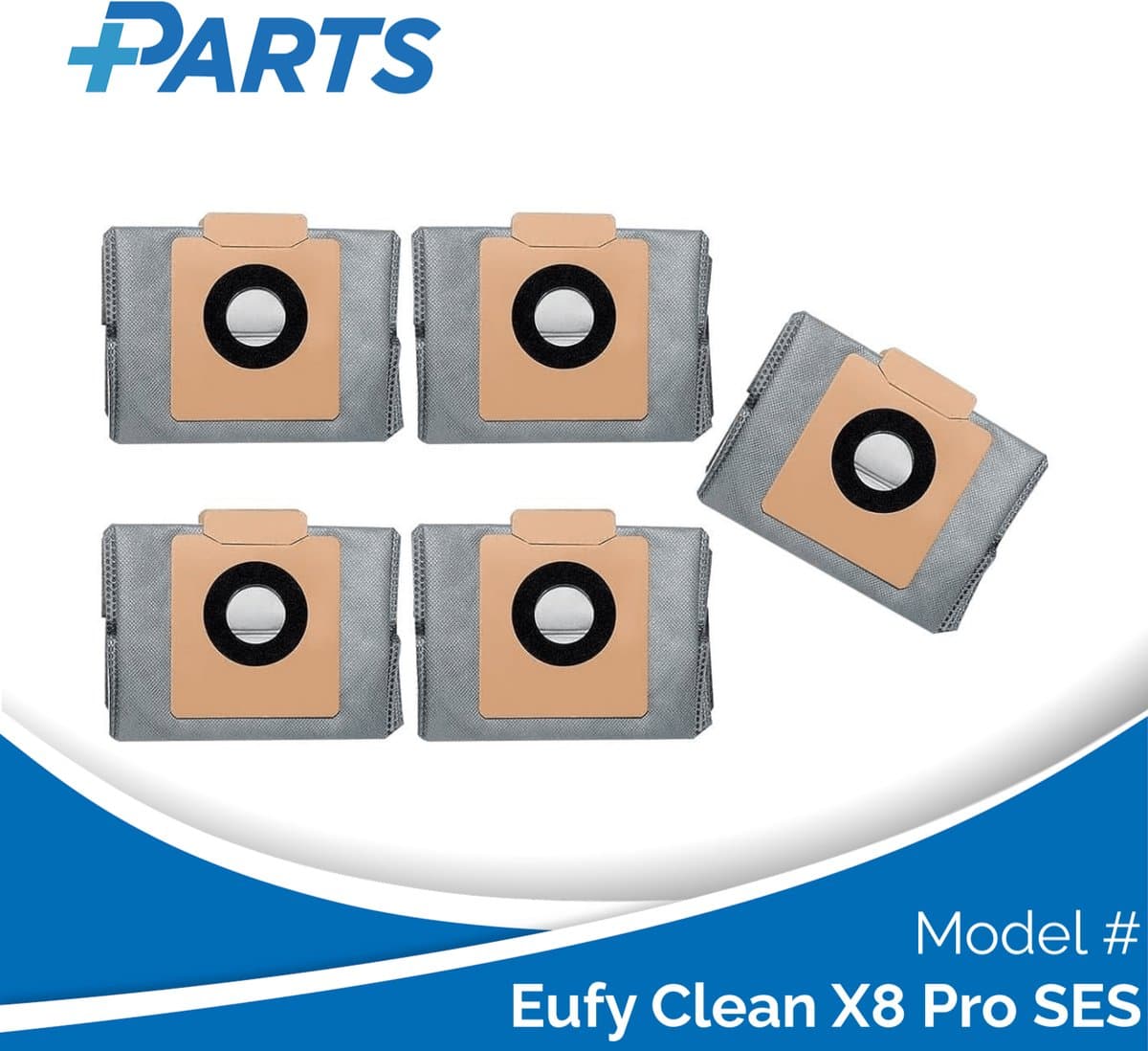 Eufy Clean X8 Pro SES Stofzakken (5 Stuks, Plus.Parts® alternatief voor T29F70A2) — afbeelding 1