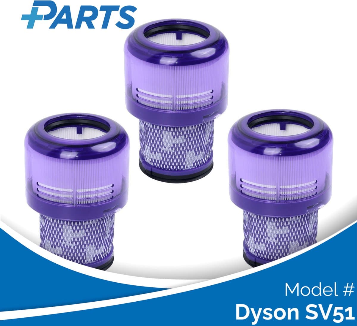 Dyson SV51 Filters (3 Stuks, Plus.Parts® alternatief voor 970013-02) — afbeelding 1
