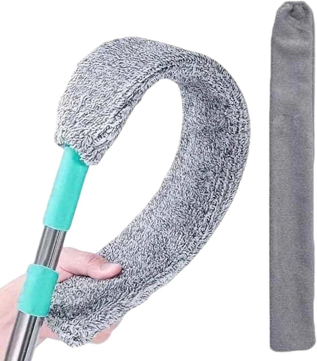 Microfiber Stofwisser - Platte Schoonmaker - Onder Meubels - Buigbare Kop - Intrekbaar - Grijs — afbeelding 1