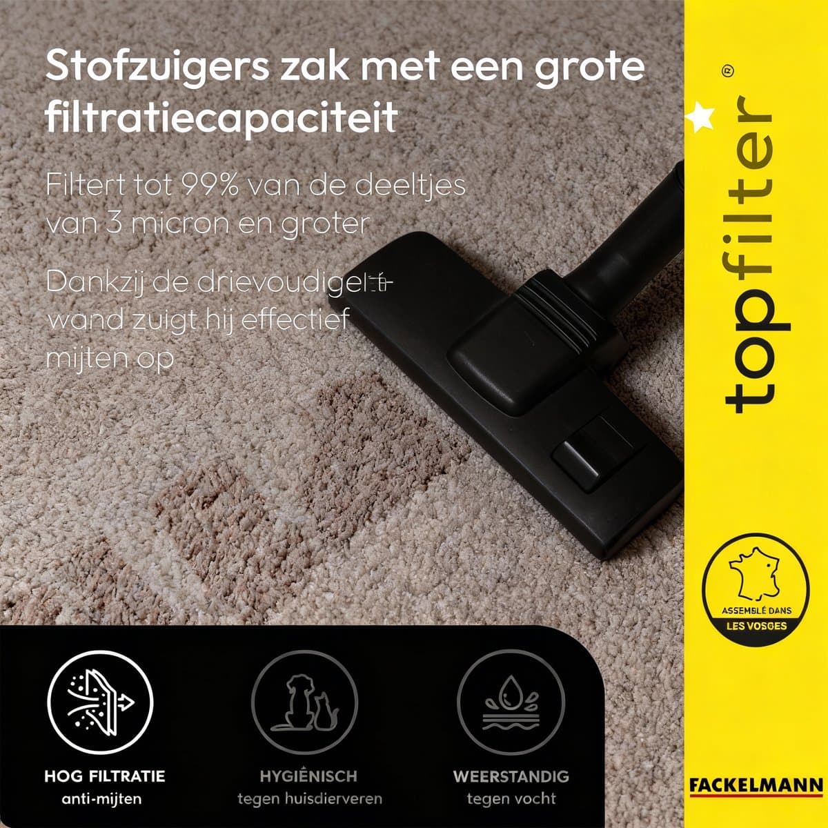 Set van 4 stofzuigerzakken voor Moulinex Krups TopFilter Premium — afbeelding 1