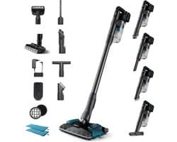 Philips Steelstofzuiger met Dweilfunctie XC8057/01 - Zuigmond met LED verlichting - Draadloos - Zonder Zak - Handstofzuigerfunctie - Alle Vloertypen - Lichtgewicht