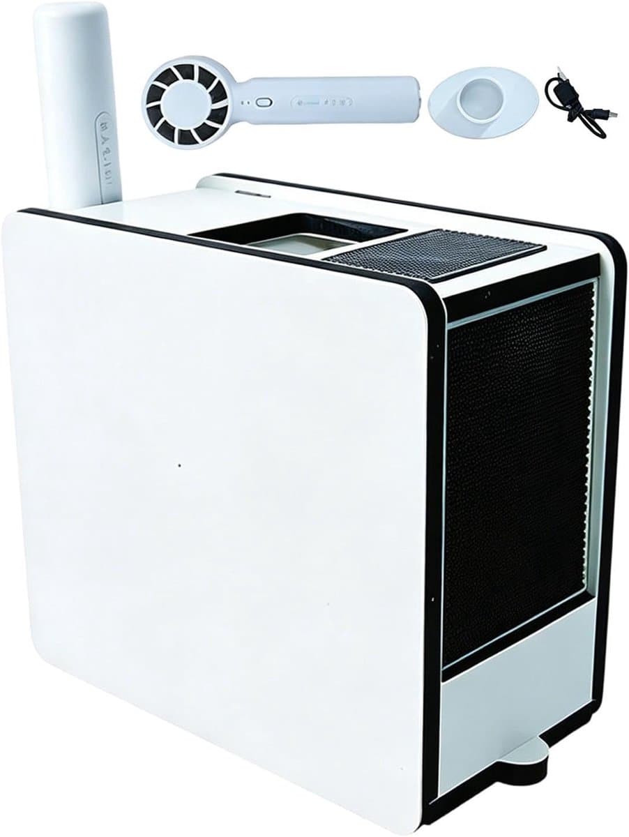 Elektrische Voedselblazer - Vogelvoer Separator - Voer Voorbereiden - Efficiënte Puinverwijdering - 18 x 9.5 x 16 cm - Wit — afbeelding 1