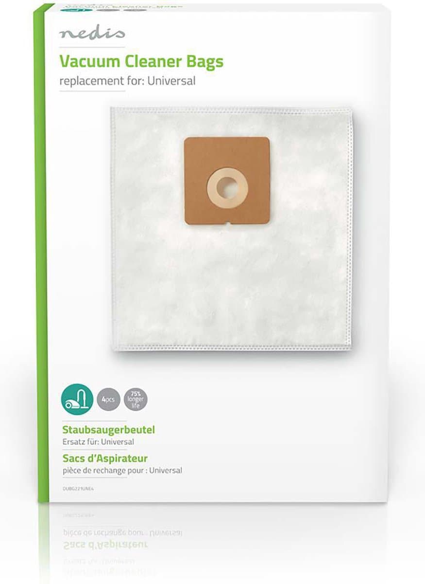 Nedis Stofzuigerzak - 4 Stuks - Synthetisch - Meest verkocht voor: Universeel - Wit — afbeelding 1