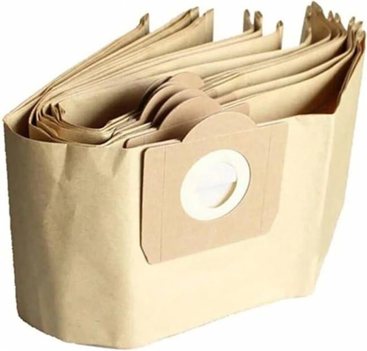 Set van 5 rechte stofzakken geschikt voor Kärcher NT20, NT25, NT30, MV3, WD3, WD3200, WD3300 en A2204 stofzuigers - vervangende accessoires. — afbeelding 1