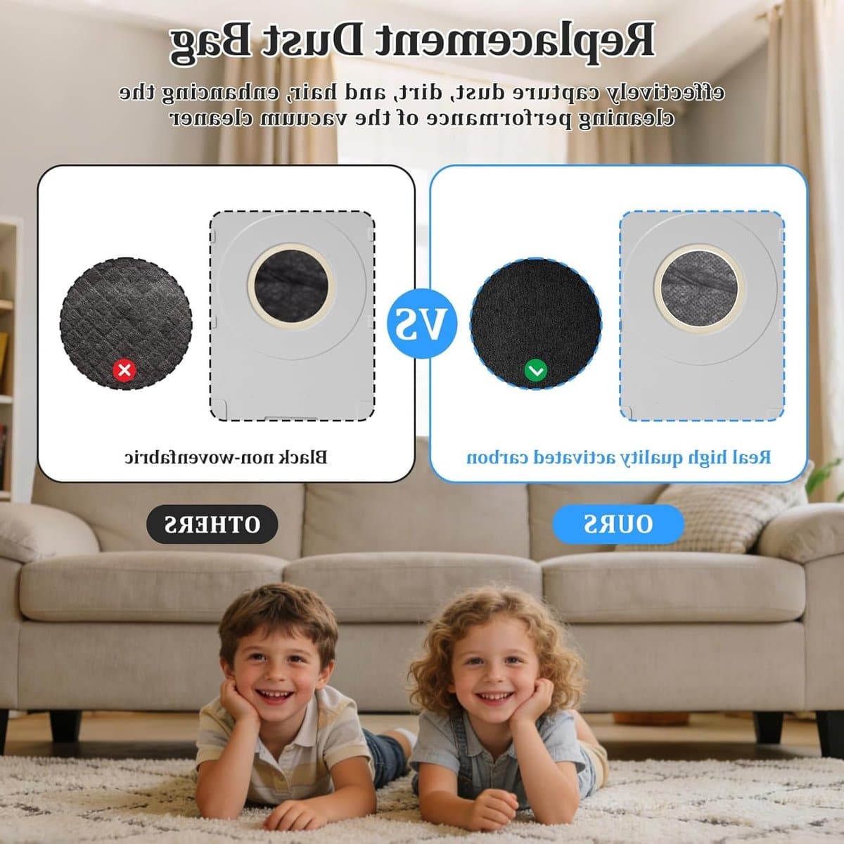 Stofzakken voor robotstofzuigers, 12 stuks, actieve koolstof, grote capaciteit, 3 liter, geschikt voor Ecovacs Deebot X11 Pro Omni — afbeelding 1