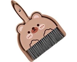 Stoffer en Blik Set - Mini Reinigingsset - Snel Opruimen - Handige Opbergclip - 24 x 17 cm - Wit