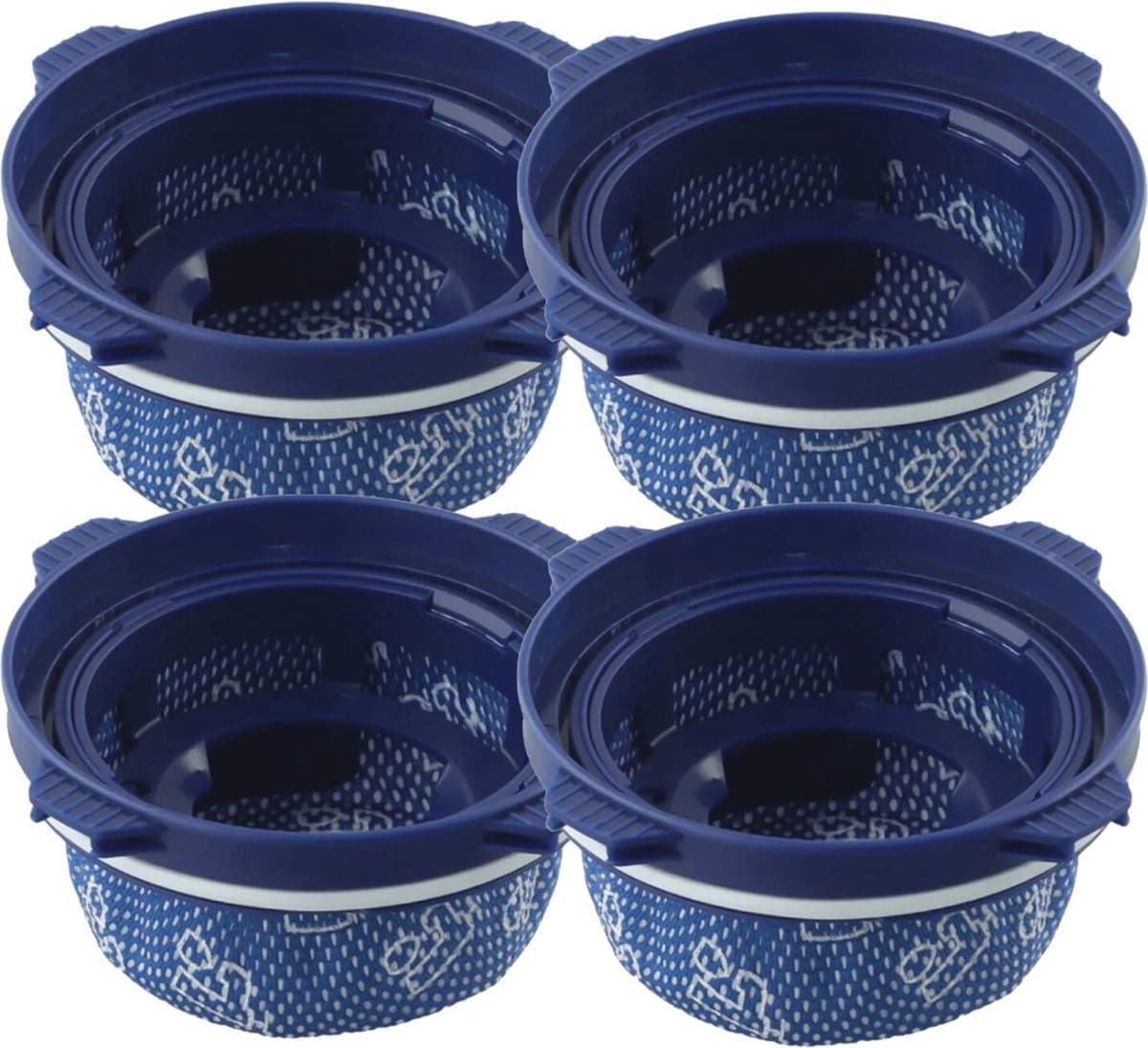 4 Stuks geschikt voor Samsung Jet 60, 70, 70+, 75, 75+, 90 – Vervangt DJ9702649A – Wasbaar – Vervangend filter voor draadloze stofzuigers — afbeelding 1
