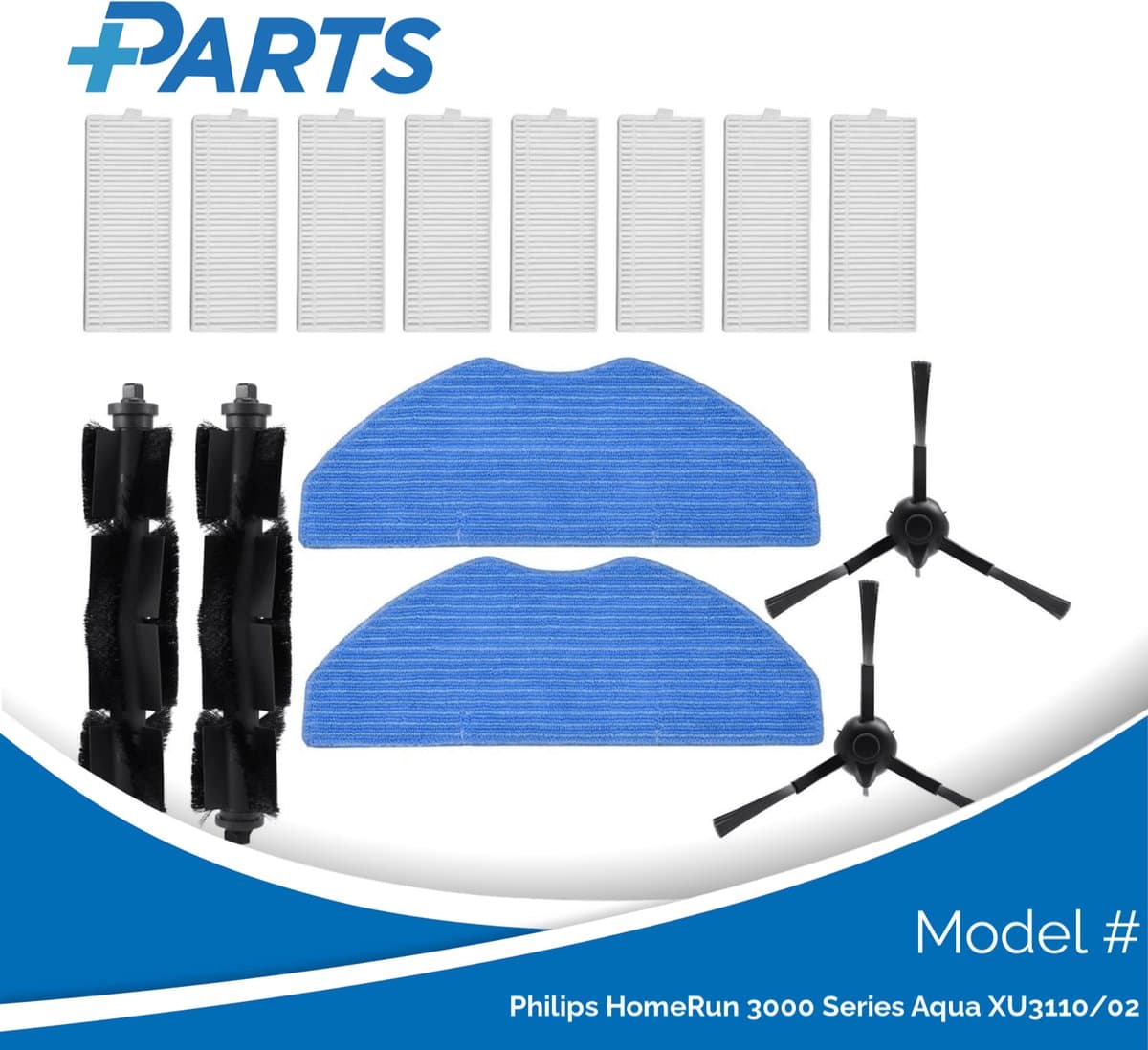 Philips HomeRun 3000 Series Aqua XU3110/02 Onderhoudsset (Plus.Parts® alternatief voor XV1433/00) — afbeelding 1