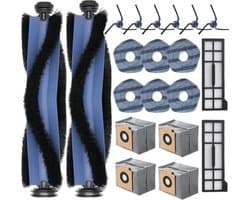 Accessoireset voor Eufy X10 Pro, Omni robotstofzuiger, 4 stofzakken, Saprdii 6 dweildoeken, 2 rubberen rolborstels, 2 filters, 6 zijborstels, reserveonderdelenset X10 Pro, stofzuigerrobot
