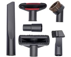 6 Stuks Stofzuiger Zuigmond Set - Universeel Opzetstuk - Reinigingsset voor stofzuigeraccessoires - Geschikt voor standaard slangonderdelen van 35 mm tot 32 mm - Voor Shark/Henry Hoover-accessoires - Zwart