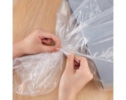 Opbergzakken Tapijt - Kunststof Zakken - Veilig Opbergen - Met Nylon Banden - 4 stuks 55x234cm - Transparant