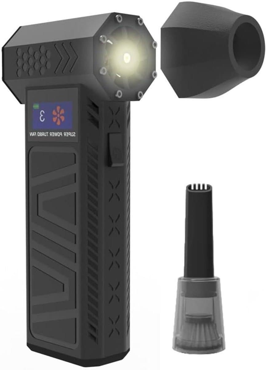 Elektrische Luchtblazer - Mini Turbo Fan - Stof Verwijderen - 3 Snelheden Instelbaar - 280 Gram - Zwart — afbeelding 1