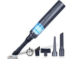 SnelShoppen - Draadloze Mini-handstofzuiger voor Auto - Krachtig 5000 Pa, 90 W, Zwart - Perfect voor Auto, Huis, en Reizen