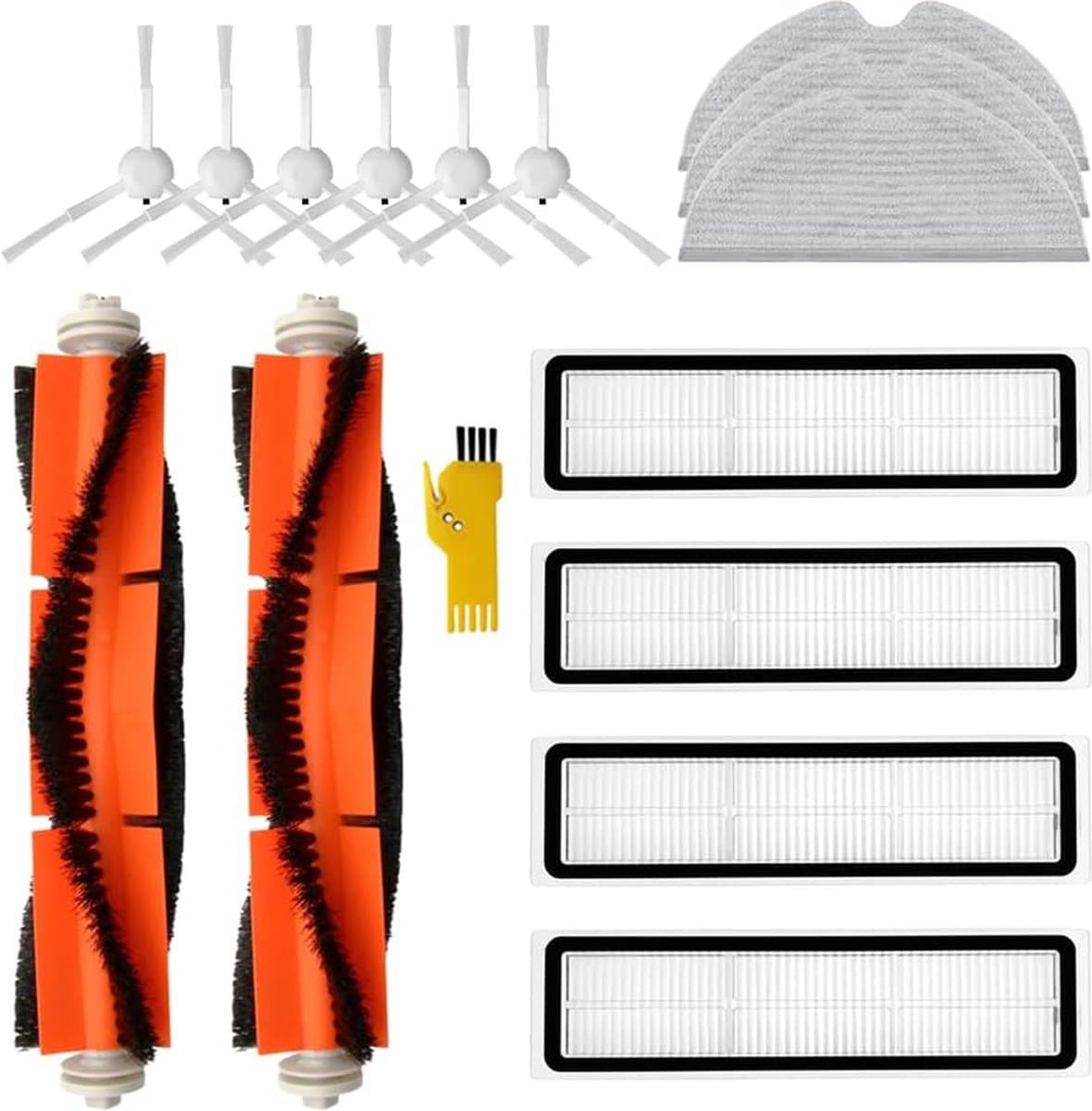 Accessoireset, vervanging voor Dreame D9 Dreame L10 Pro Dreame D9 Max Dreame D9 Pro robotstofzuiger, 15 verpakkingen, 2 hoofdborstels, 4 filters, 6 zijborstels, 3 mopdoeken — afbeelding 1