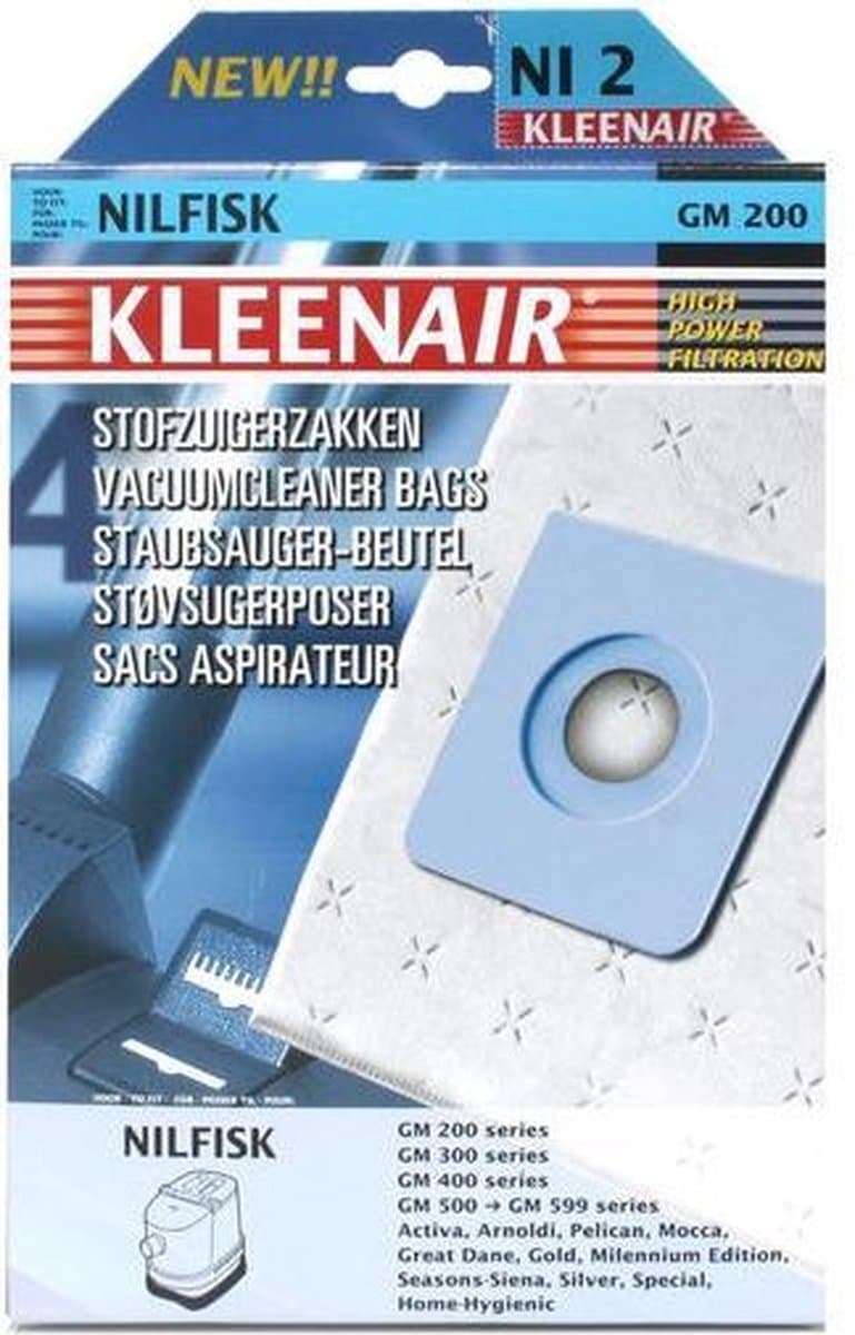 KleenAir 4 Stofzuigerzakken NI 2 - Nilfisk GM 200 — afbeelding 1