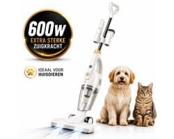 AG3500 Steelstofzuiger - Zonder Zak - 600W - Sterke Zuigkracht - Vacuum Cleaner - 3-in-1 Snoerstofzuiger - HEPA Filter - Vacuum Cleaner -LED Verlichting - Handstofzuiger - Lichtgewicht - Kruimeldief - Geschikt voor Dierenharen - Wit