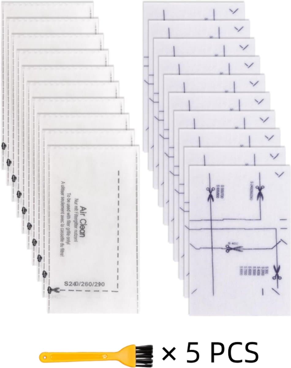 Filterset geschikt voor Miele Stofzuiger – 10x AirClean Filter + 10x Motorfilter – Complete C1 C2 C3, Compact C1 C2, Classic C1 – incl. 5 Reinigingsborstels — afbeelding 1