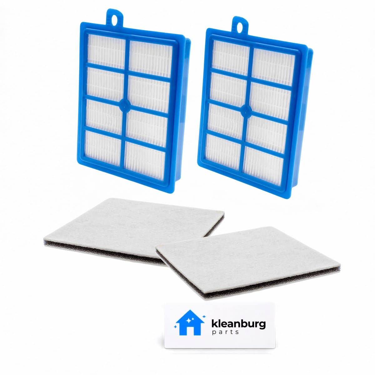Kleanburg filterset geschikt voor Philips stofzuigers, 2 HEPA filters + 2 motorfilters, 4 delige onderhoudsset, geschikt voor Jewel, Mobilo, Performer, Performer Pro, Specialist, Studio Power en Universe — afbeelding 1
