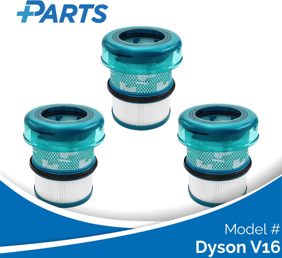 Dyson V16 Filters (3 Stuks, Plus.Parts® alternatief voor 974676-01) — afbeelding 1
