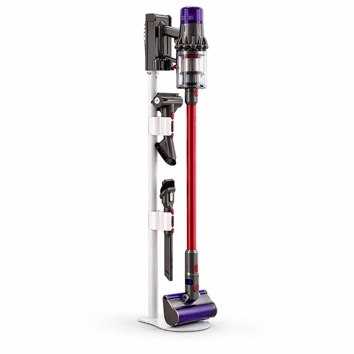 DEGG® - Stofzuiger Standaard Geschikt voor Dyson V7 V8 V10 V11 V12 V15 – Vrijstaand met Accessoirehouders – Zonder Boren – Wit — afbeelding 1