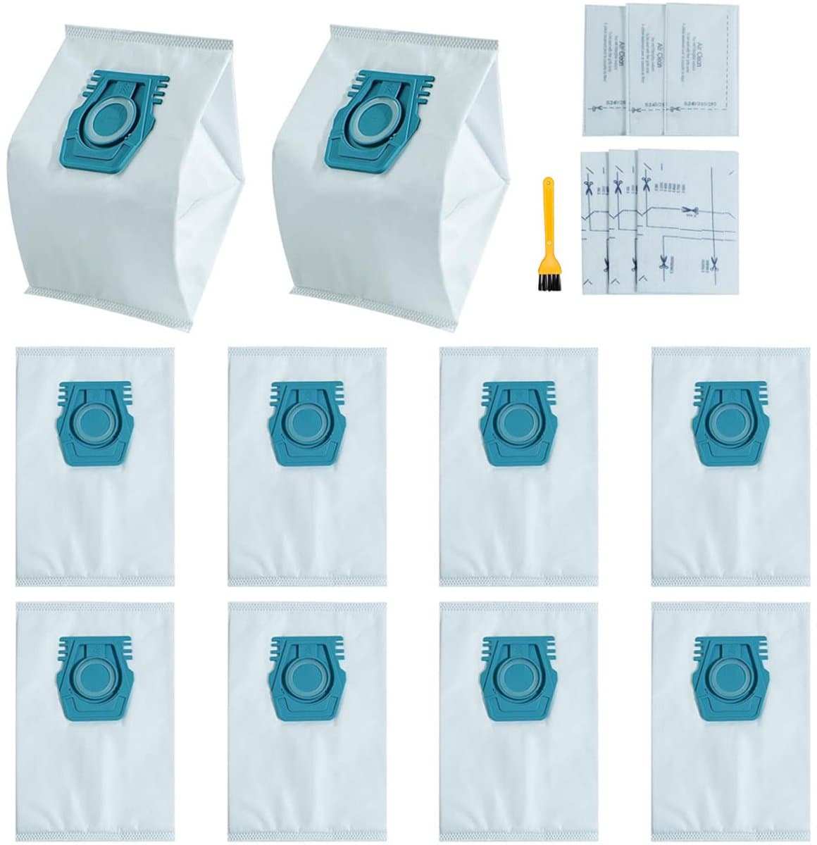 Set van 10 vervangende stofzuigerzakken geschikt voor Miele Guard M1 L1 S1 serie stofzuigers, inclusief 3 filters en 1 borstel - voor dagelijks gebruik in slaapkamers, woonkamers en keukens — afbeelding 1