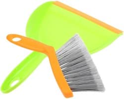 Bezem Stoffer Set - Kleine Schoonmaak - Bureau Reinigen - Compact Ontwerp - 26 cm - Meerkleurig