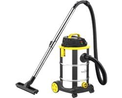 Swiss Haus® WDVC30 Nat & Droog Stofzuiger - 30L - 1200W Nat- en Droogzuiger - RVS Ketel - HEPA Filtersysteem - Blowerfunctie - Waterafvoer - Industriële Bouwstofzuiger voor Garage, Werkplaats & Auto - Lugano Collection