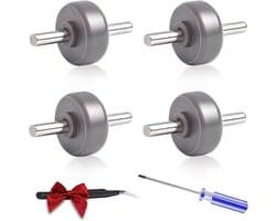 Reservewielen Stofzuiger - Wielenborstel Kit - Stofzuiger Onderhoud - Hoge Slijtvastheid - 6 stuks - Zwart
