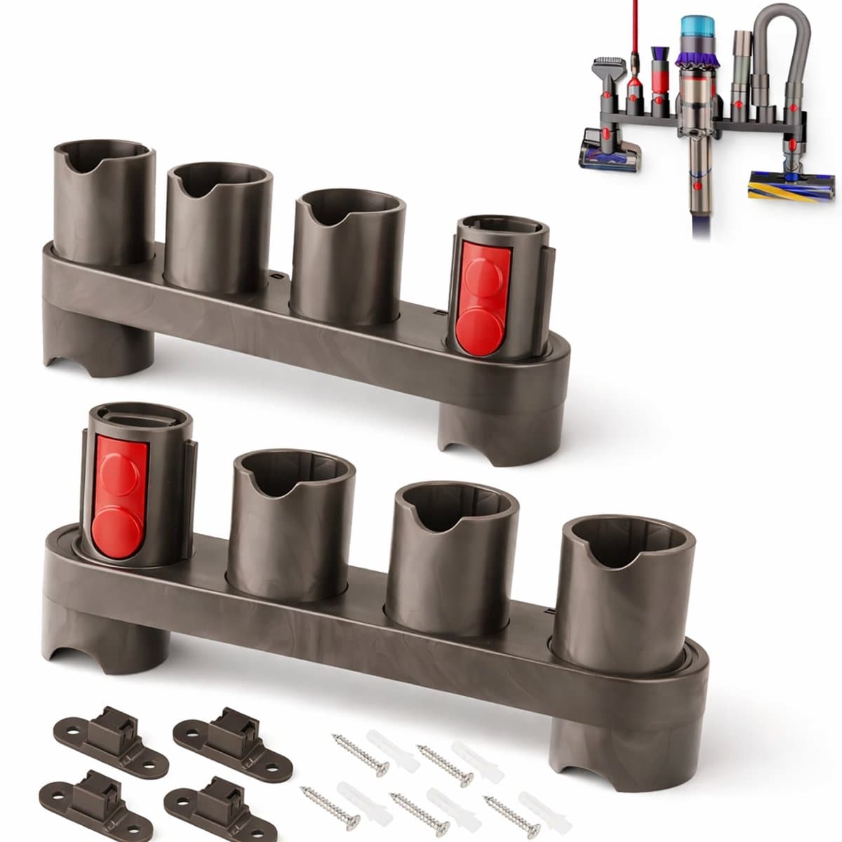 Dutchers® Ophangsysteem geschikt voor de Dyson V7, V8, V11, V12, V15 Gen 5 modellen - Wandhouder stofzuiger - Muurbeugel - Onderdelen Steelstofzuiger - Wall mount - Stofzuigeraccessoires - Docking station stofzuiger - Ruimtebesparend en stijlvol — afbeelding 1