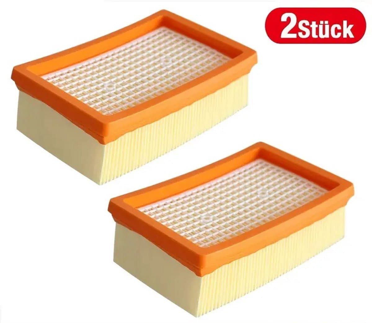 2x HEPA Filters Geschikt voor Kärcher MV4 MV5 MV6 WD4 WD5 WD6 – Vervangende Vlakfilters – 160x100x50 mm – Voor Nat- en Droogzuigers – Duurzaam Stofzuigeraccessoire — afbeelding 1