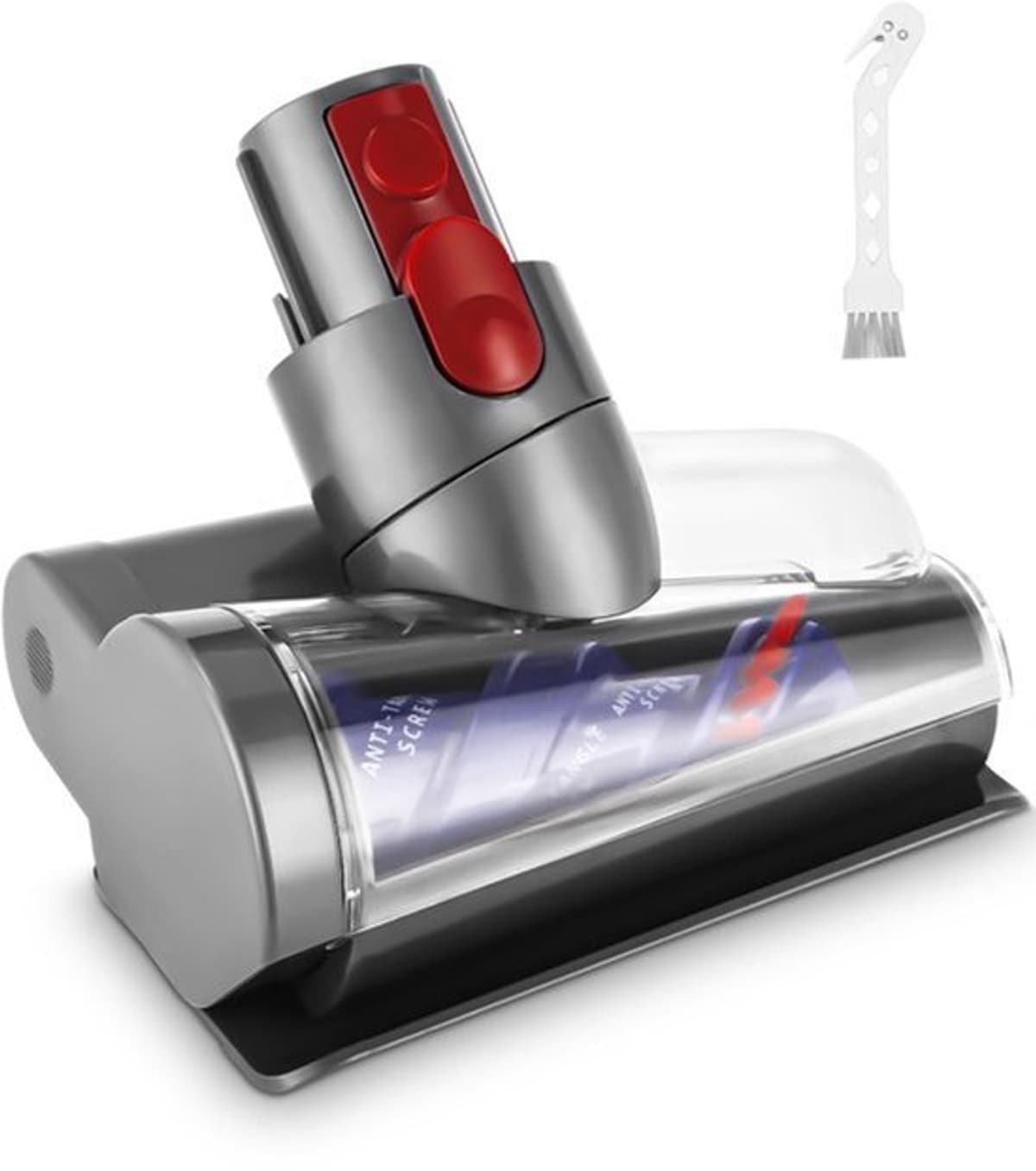 Mini Turbine Nozzle voor V7.V8.V10.V11.V15 Stofzuigers, Elektrische Matrasborstel Compatibel voor Korte Stapel Tapijten en Harde Vloeren, Ideaal voor het Schoonmaken van Matrassen Grijs — afbeelding 1