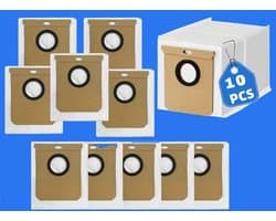 10 stuks Vacuümzakken Vervangingsset voor Eufy L60, L60 SES, L50, Auto-legestation, Conga Home 1000/8090 Ultra en Haier H9 Plus Stofzuigeronderdelen. Tip: Controleer uw model voordat u koopt