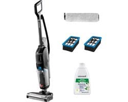 BISSELL CrossWave HF2 Pro Steelstofzuiger met Dweilfunctie - Vloerreiniger met Snoer - Lichtgewicht Vacuum Cleaner - Reinigingsmachine voor Harde Vloeren - 2 in 1 Stofzuiger & Dweil - Extra Krachtige Motor 46aW - Incl. 2 Filters & 1 Brushrol - 3848N