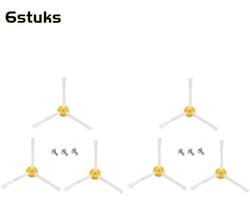 6 stuks - Accessoires voor veegmachines - Zijborstels voor iRobot Roomba 800- en 900-serie - Vervangende borstels voor modellen 860, 870, 880, 980, enz. - Reinigingsaccessoires - Wit