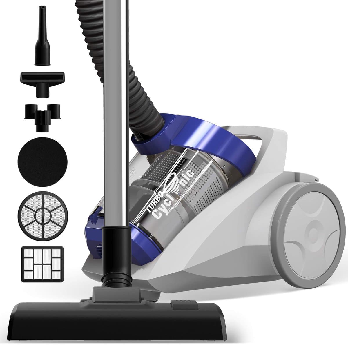 TurboTronic CV04 Stofzuiger - 4 Liter - Grijs/Blauw — afbeelding 1