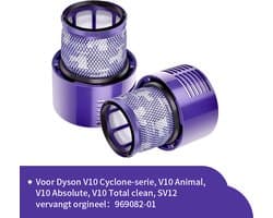 Replacements® HEPA filters geschikt voor Dyson V10 - 2 stuks
