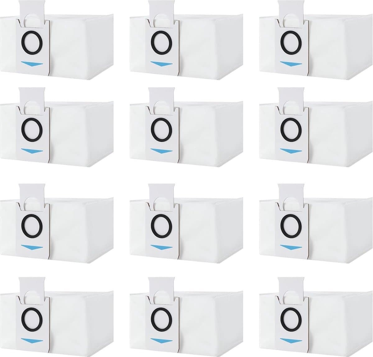 12 stuks stofzakken, accessoires, geschikt voor Ecovacs Deebot X1 Omni & X1 e Omni & T20 Omni & T20e Omni, X1 Turbo afzuigstation, 3,2 l, grote antibacteriële stofzak met haarreinigingsborstel — afbeelding 1