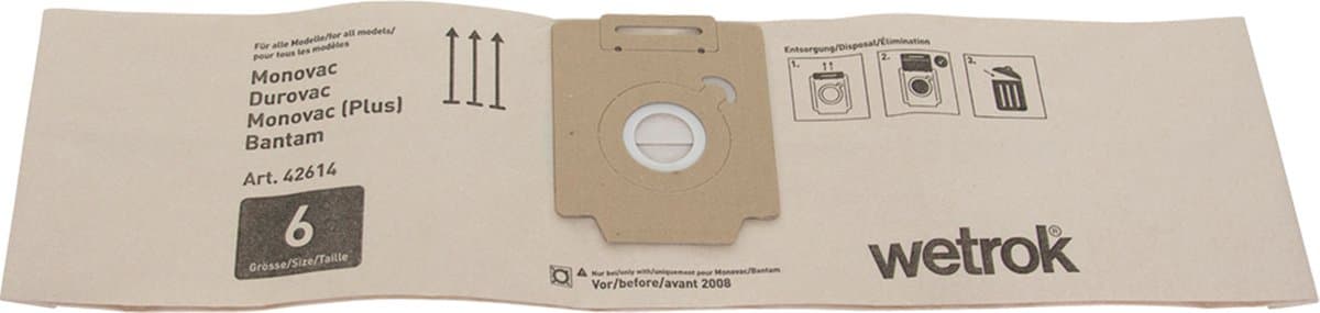 Stofzuigerzak Papier - Wetrok MV6 (P-10) 42614 — afbeelding 1