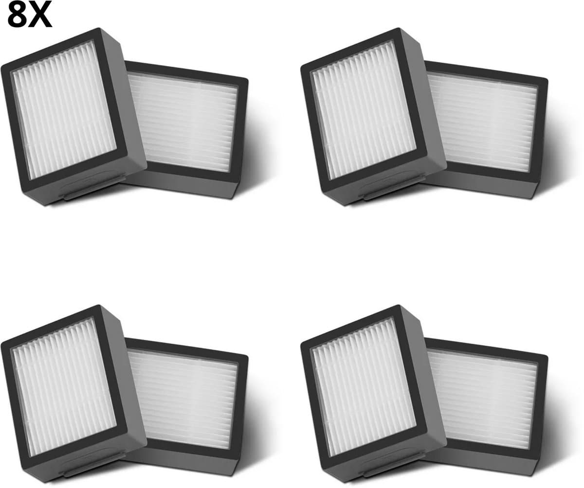 Bramokava® 8x HEPA Filter – Geschikt voor iRobot Roomba i1 i3 i3+ i4 i4+ i5 i5+ i6 i6+ i7 i7+ i8 i8+ e5 e6 e7 – Niet voor Dweilfunctie Combo j7+ j9+ — afbeelding 1