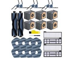 stofzuigeraccessoires - Vervangende accessoires geschikt voor de Eufy X10 Pro Omni robotstofzuiger - 28-delige set - 2 hoofdborstels, 6 zijborstels, 4 HEPA-filters, 6 stofzakken, 8 dweilpads - Stofzuigerzakken