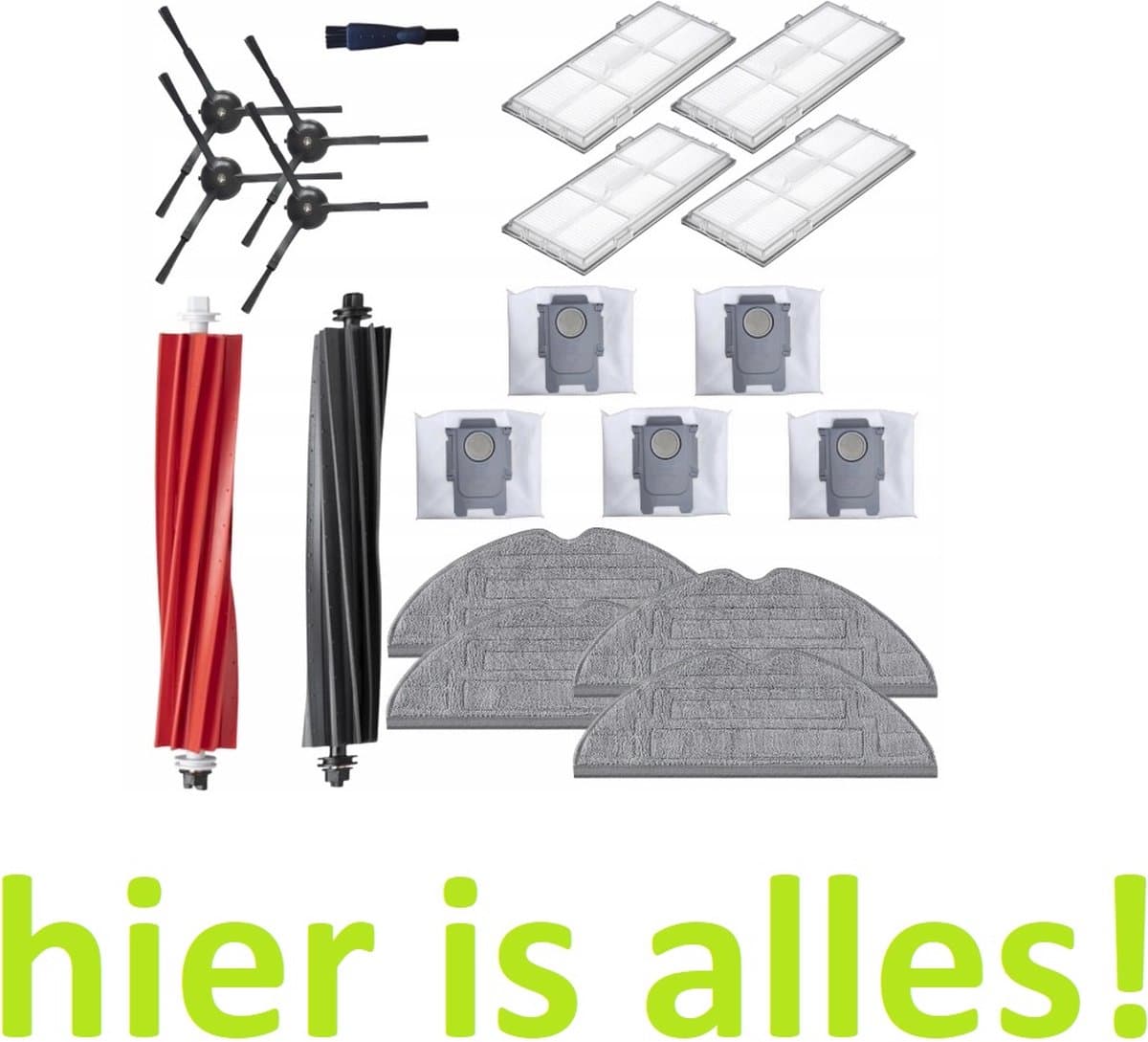 Set filters rollen borstels moppen zakken compatibel met Roborock S8, S8 Plus - hoogwaardige vervanging - Roborock S8 - Roborock S8 Plus - Roborock S8 Max - Roborock S80 - Roborock S85 - Roborock S7 MaxV Ultra - 20 onderdelen - hier is alles! — afbeelding 1