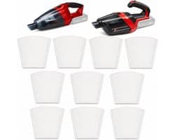 10 stuks stofzuigerzakken geschikt voor Einhell Power X-Change TE-VC 18 Li-Solo & TE-HV 18/06 Li-Solo - Vervangende filterzakken voor draadloze handstofzuigers - stofzuigerfilterzak - vervangende accessoires - Wit
