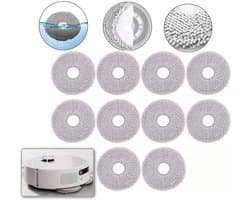 Set Van 10 Microvezel Dweilpads Voor Ecovacs Deebot T30 Pro Omni/T30 Omni/T30s Pro - Krachtige Reiniging Herbruikbaar - Geschikt Voor Hout Tegels En Tapijt - Grijs