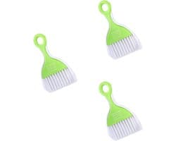 Kleine Veegborstel Set - Stoffer en Bezem - Aanrecht Schoonmaken - Zachte Haren - 15 x 9.5 cm - Meerdere Kleuren