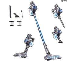 Draadloze Stofzuiger - Steelstofzuiger - Huishouden Schoonmaken - Vrijstaand Design - 30 Minuten Werktijd - Blauw