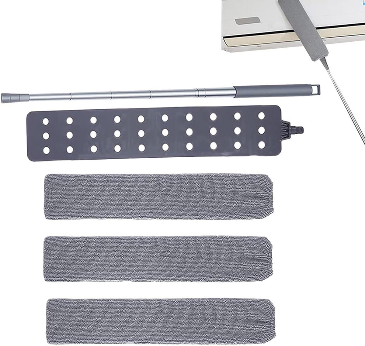 Platte Stofreiniger - Uittrekbare Plumeau - Moeilijk Bereikbaar Stof - Verstelbare Hoek - 40 cm - Meerkleurig — afbeelding 1
