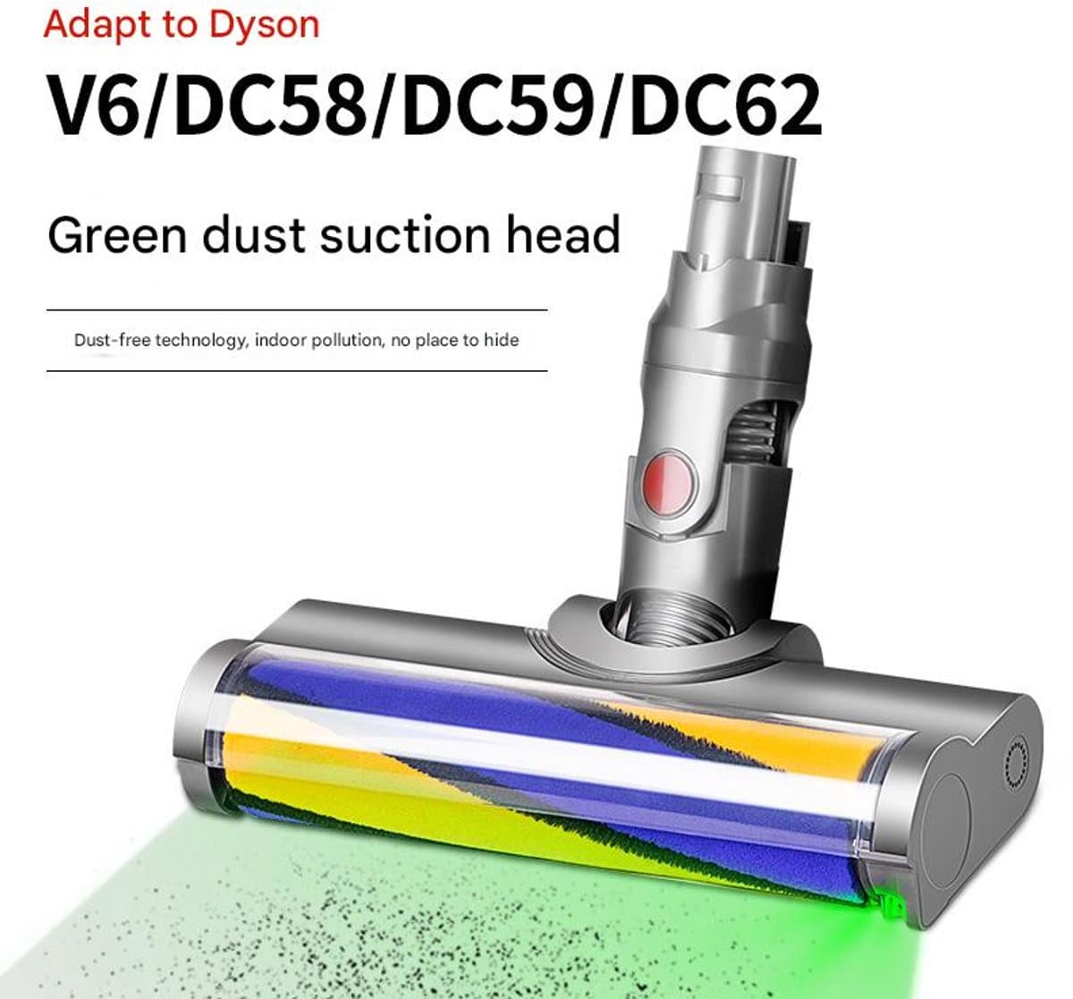 Geschikt voor Dyson V6 stofzuiger accessoires soft fluwelen roller zuigkop bodemborstel voor stofzuiger onderdelen vervangen, stof zichtbaar soft fluwelen bodemborstel 1 stuk — afbeelding 1